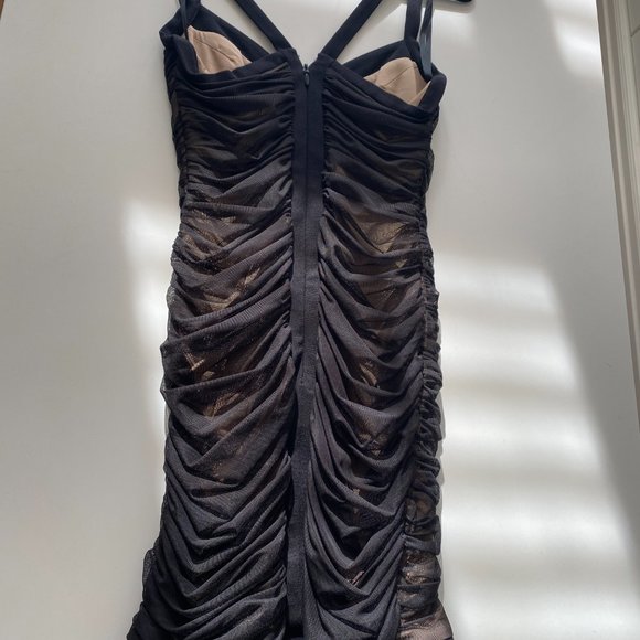 BCBG Max Azria Black Tulle  BodyCon Dress - Picture 3 of 9